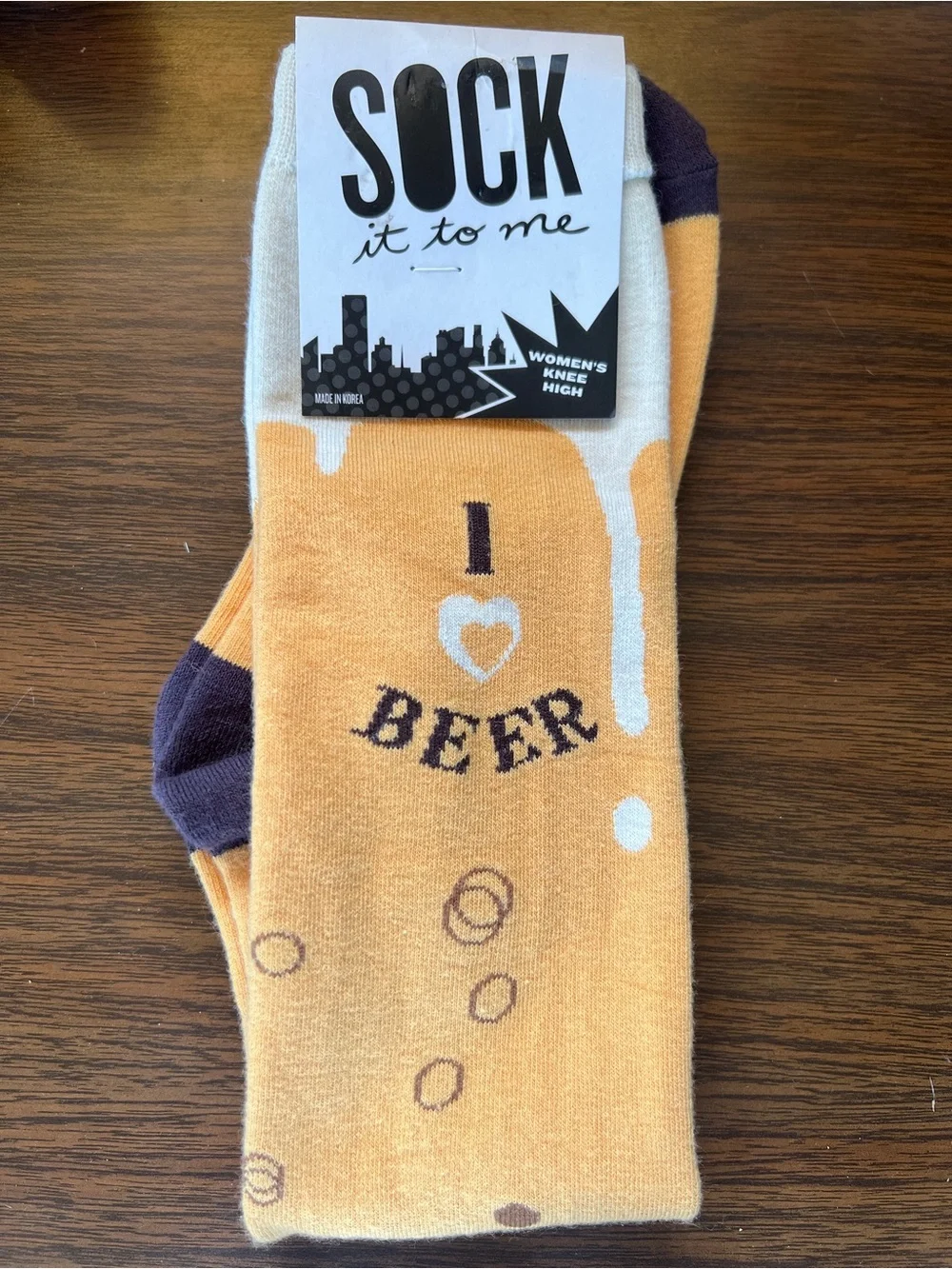NWT- Women’s “I ❤️ beer” Knee-high Socks - One Size